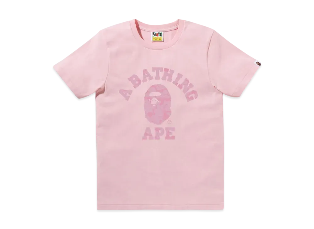 A BATHING APE Solid Camo College Tee "Pink/Pink"