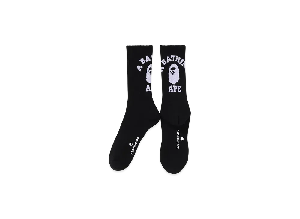 A BATHING APE Woman's College Socks "Black"
