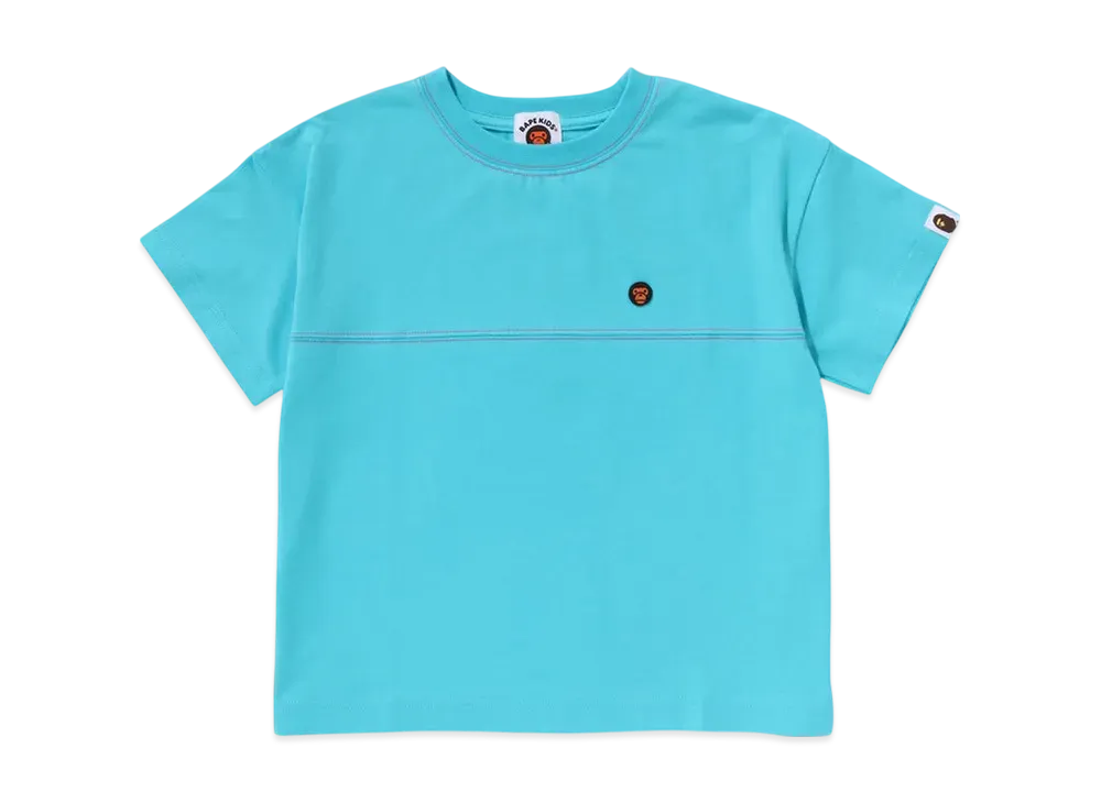 A BATHING APE Baby Milo Neon Print Relaxed Fit Tee "Sax"