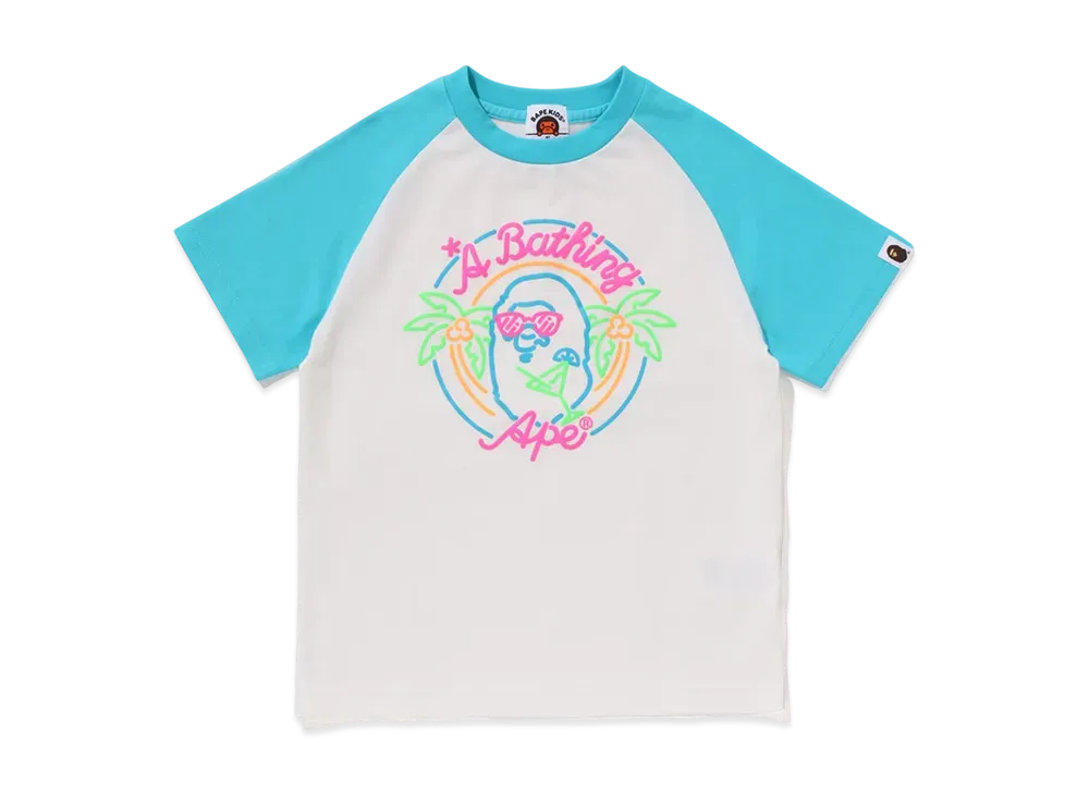 A BATHING APE Neon Ape Head Tee "Sax"