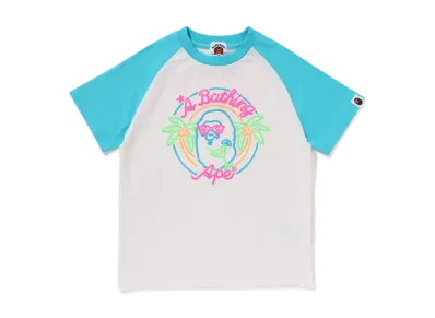 A BATHING APE Neon Ape Head Tee "Sax"