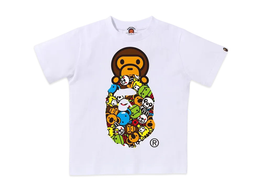 A BATHING APE Milo All Friends Milo On Ape Head Tee "White"