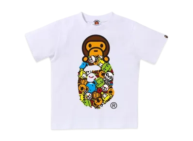 A BATHING APE Milo All Friends Milo On Ape Head Tee "White"