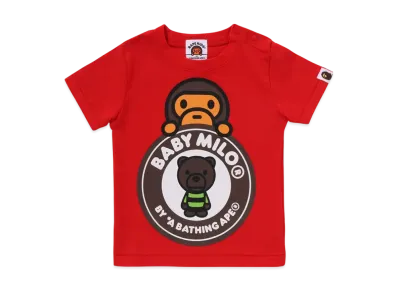 A BATHING APE Milo & Bear Busy Works Tee "Red"