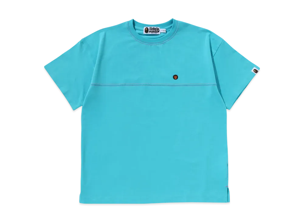 A BATHING APE Baby Milo Neon Print Relaxed Fit Tee "Sax"