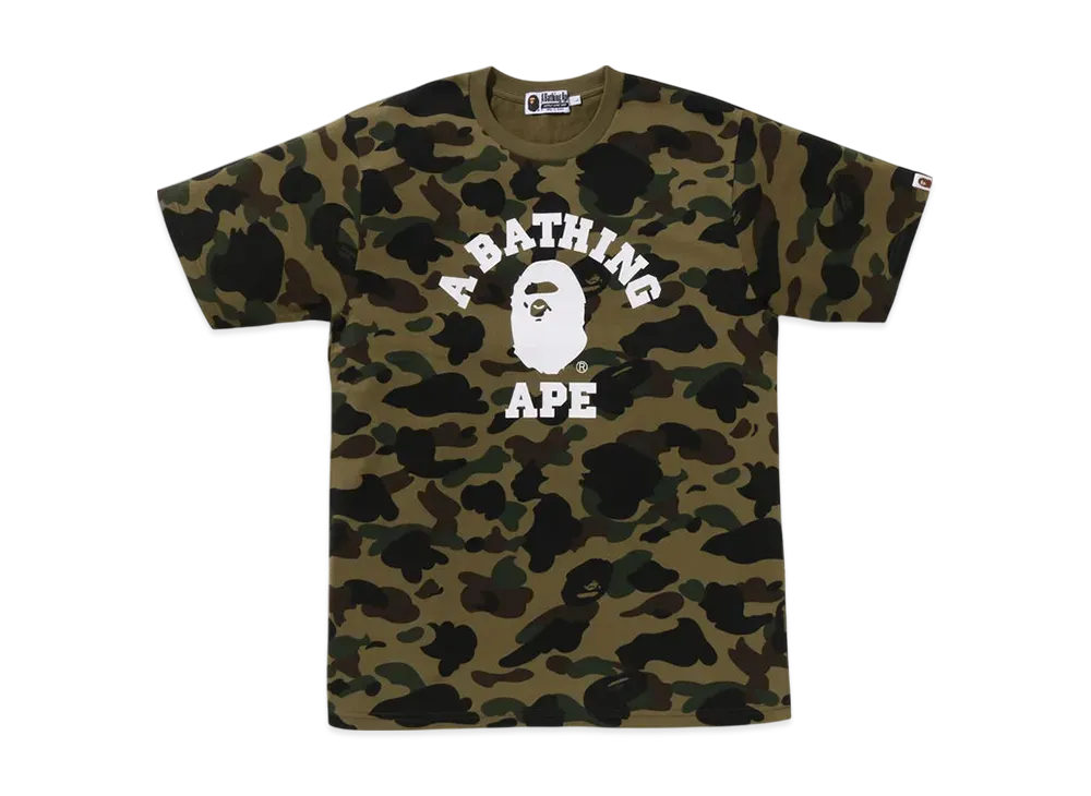 A BATHING APE 1ST Camo College Tee "Green"