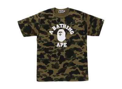 A BATHING APE 1ST Camo College Tee "Green"