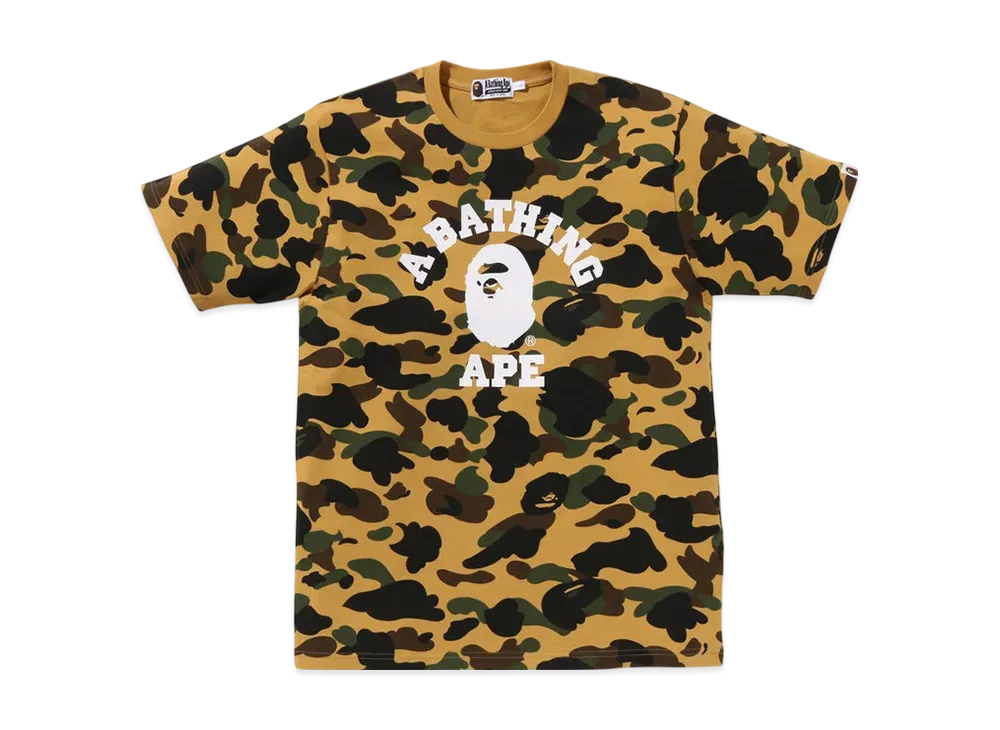 A BATHING APE 1ST Camo College Tee "Yellow"