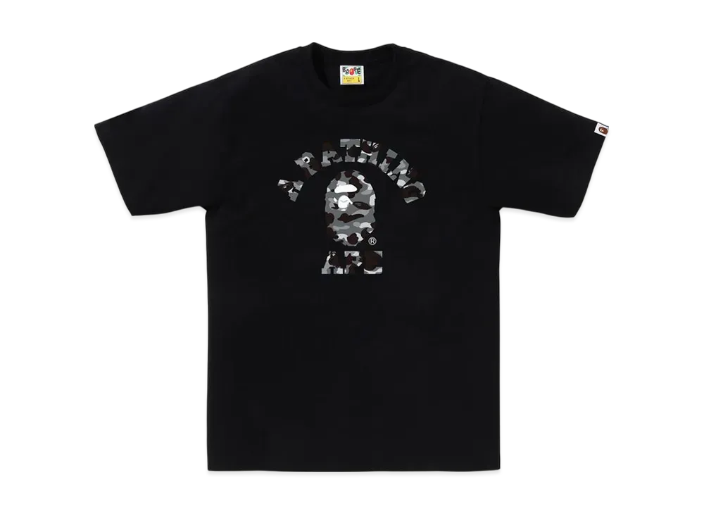 A BATHING APE 1ST Camo College Tee "Black/Gray"