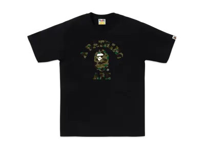 A BATHING APE 1ST Camo College Tee "Black/Green"
