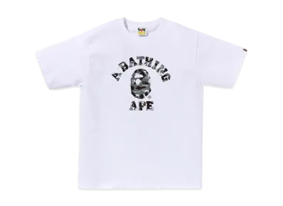 A BATHING APE 1ST Camo College Tee "White/Gray"