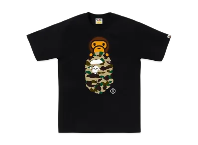 A BATHING APE 1ST Camo Milo On Ape Head Tee "Black/Yellow"