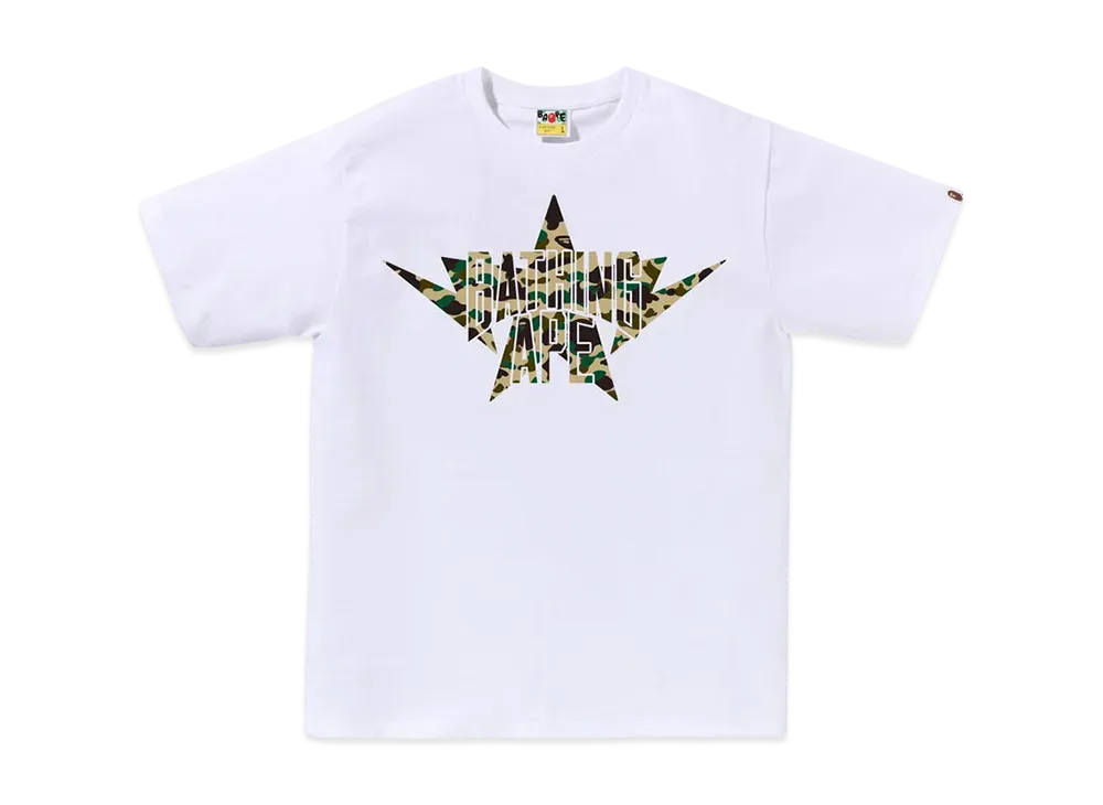 A BATHING APE 1ST Camo Twin Sta NYC Tee "White/Yellow"