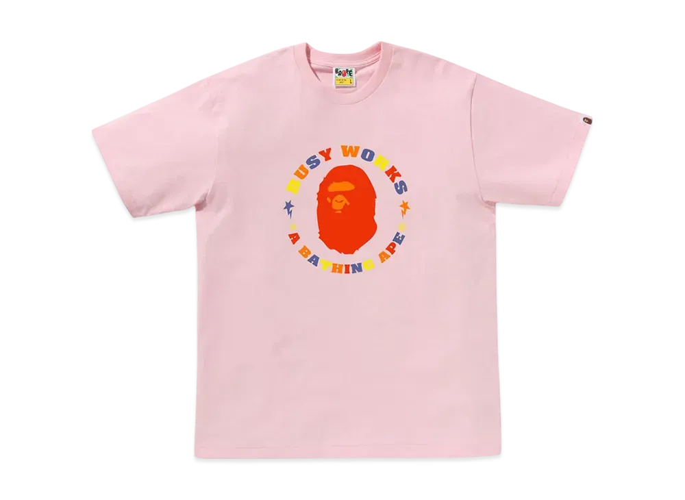 A BATHING APE Colors Busy Works Sta Tee "Pink"