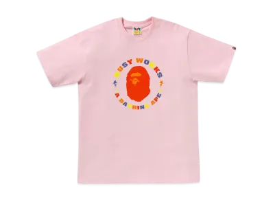 A BATHING APE Colors Busy Works Sta Tee "Pink"