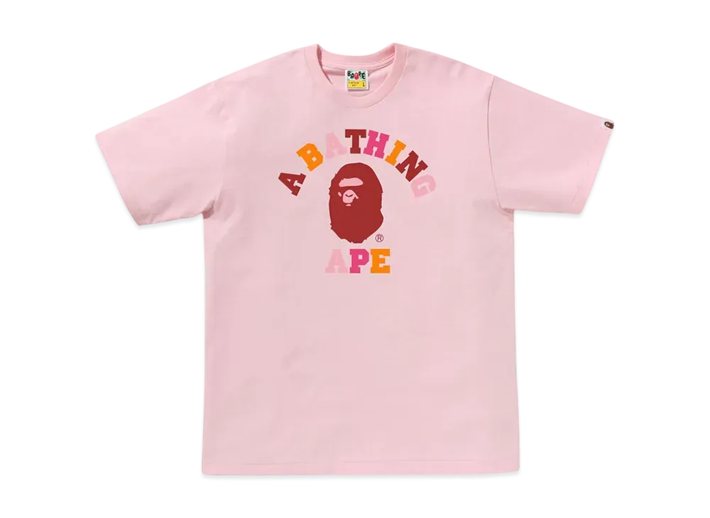 A BATHING APE Colors College Tee "Pink"