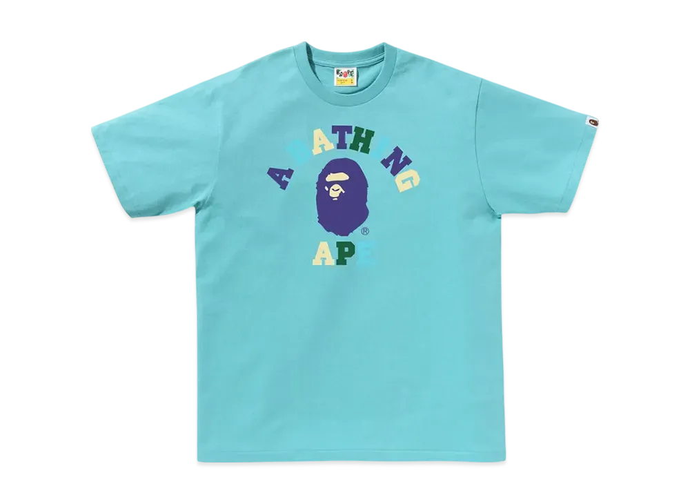 A BATHING APE Colors College Tee "Blue"