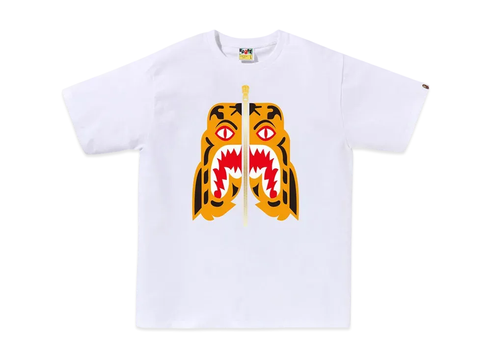 A BATHING APE Colors Tiger Tee "White"