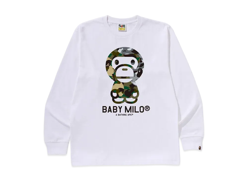 1ST CAMO CRAZY BABY MILO LS TEE（A BATHING APE 1ST Camo