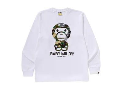 A BATHING APE 1ST Camo Crazy Baby Milo Ls Tee "White"