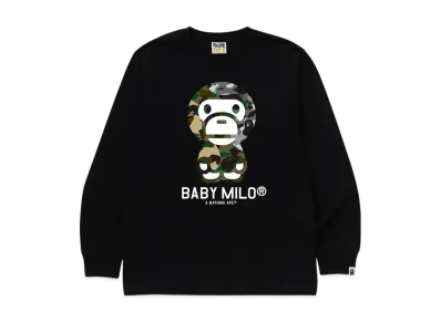 A BATHING APE 1ST Camo Crazy Baby Milo Ls Tee "Black"