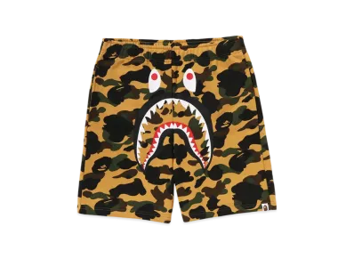 A BATHING APE 1ST Camo Shark Regular Fit Sweat Shorts "Yellow"