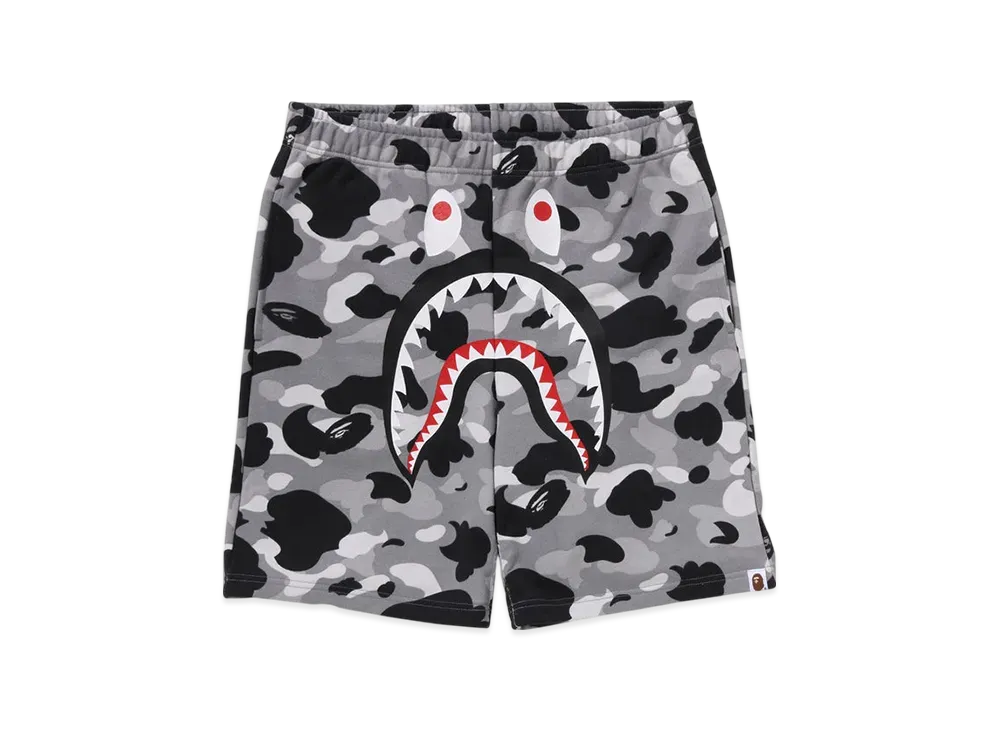 A BATHING APE 1ST Camo Shark Regular Fit Sweat Shorts "Gray"