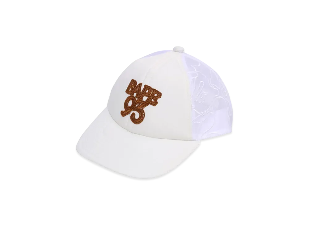 A BATHING APE Line Camo Jacquard Mesh Blocking Logo Cap "Ivory"