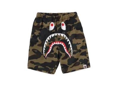 A BATHING APE 1ST Camo Shark Beach Shorts "Green"