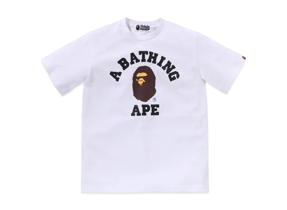 A BATHING APE College Tee "White"