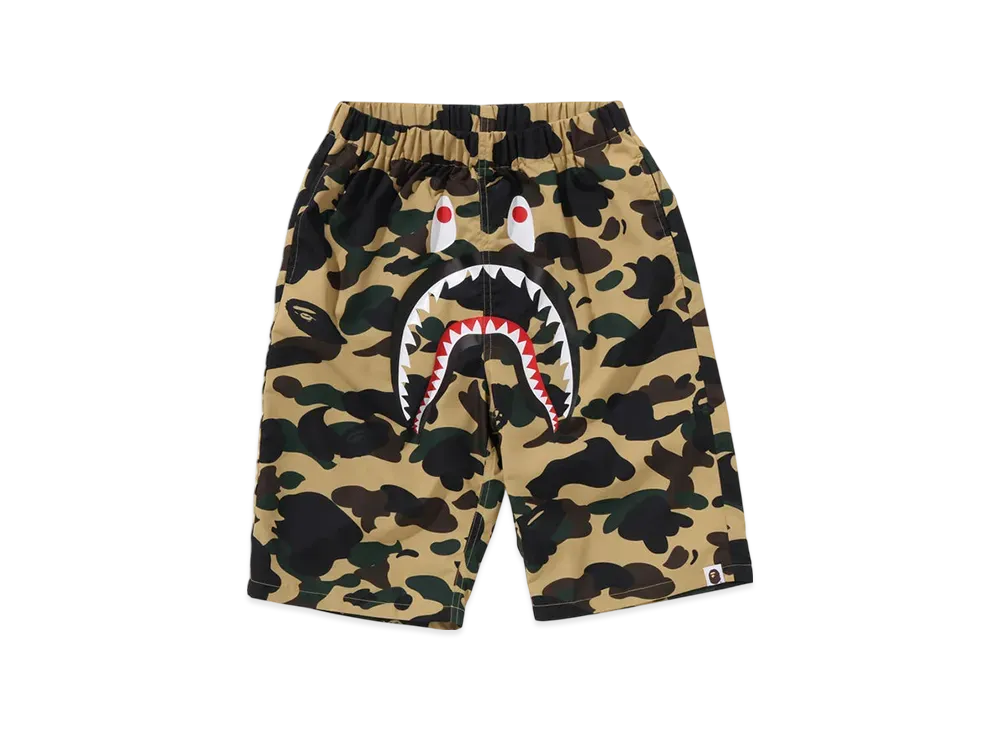 A BATHING APE 1ST Camo Shark Beach Shorts "Yellow"