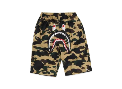 A BATHING APE 1ST Camo Shark Beach Shorts "Yellow"