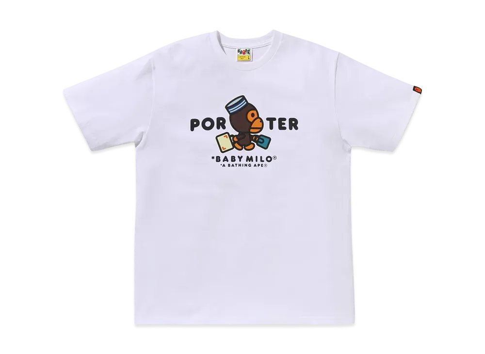 A BATHING APE x PORTER STAND Bape X Porter Stand Baby Milo Tee "White"