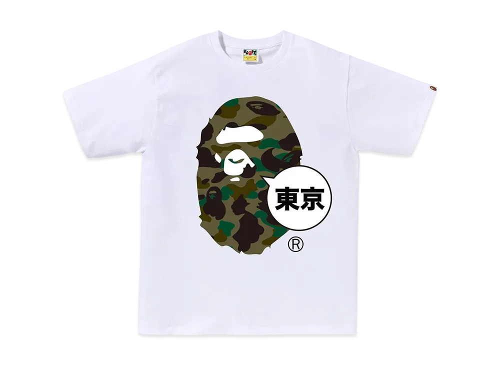 A BATHING APE 1St Camo Tokyo Ape Head Tee "White"