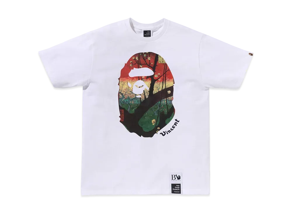 A BATHING APE x Van Gogh Museum Ape Head Canvas Art Tee "White"