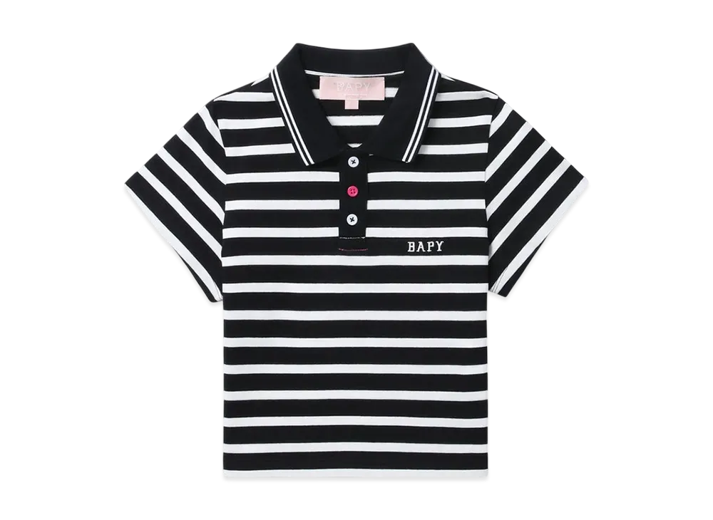 A BATHING APE Bapy Bodycon Polo Shirt "Black"