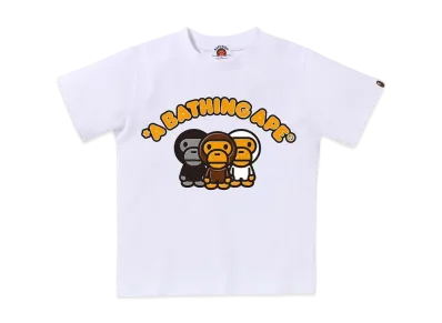 A BATHING APE Three Apes Tee "White"