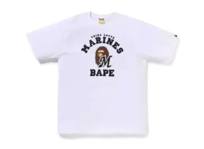 A BATHING APE x Chiba Lotte Marines College Tee M "White"