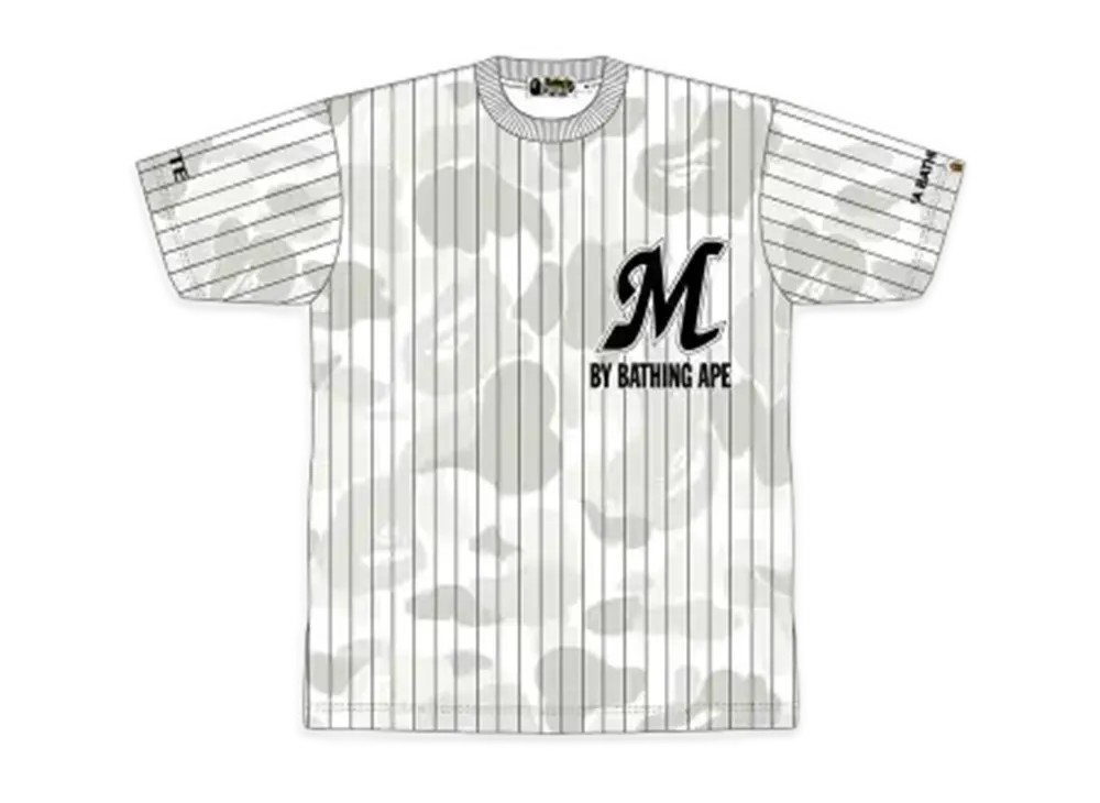 A BATHING APE x Chiba Lotte Marines Uniform Tee M "Gray"