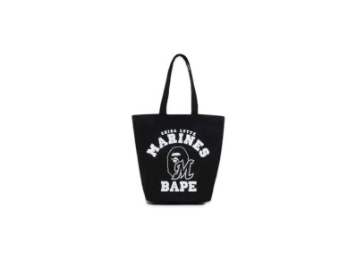 A BATHING APE x Chiba Lotte Marines Tote Bag "Black"