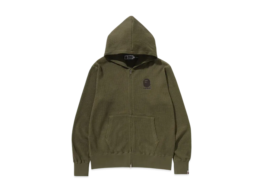 A BATHING APE Pigment Dye Thermal Zip Hoodie "Olivedrab"