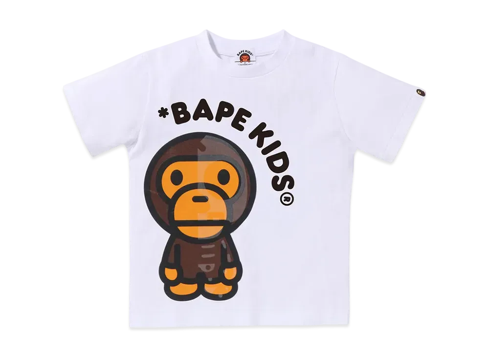 A BATHING APE Baby Milo Skull Glow In The Dark Tee "White"