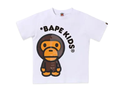 A BATHING APE Baby Milo Skull Glow In The Dark Tee "White"