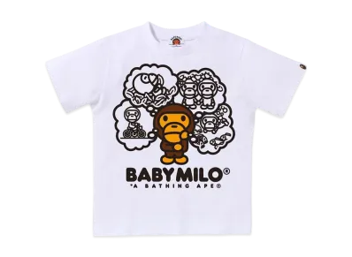 A BATHING APE Baby Milo Thinking Tee "White"