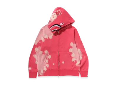 A BATHING APE Hand Dye Shark Full Zip Hoodie "Red"