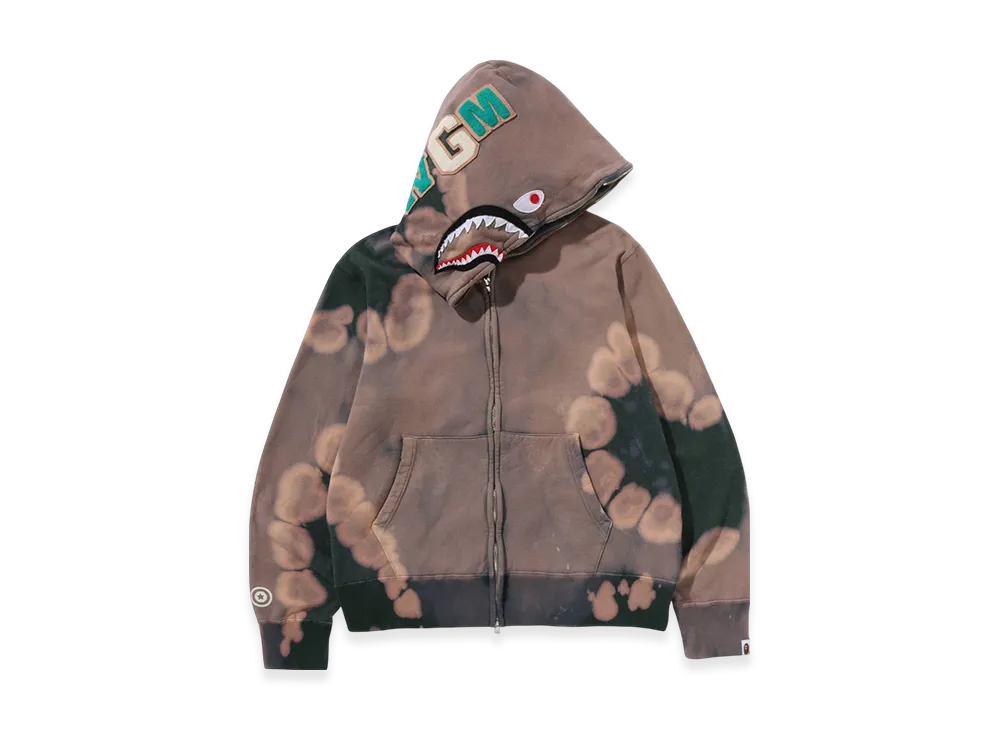 A BATHING APE Hand Dye Shark Full Zip Hoodie "Green"