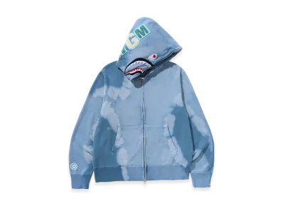 A BATHING APE Hand Dye Shark Full Zip Hoodie "Blue"