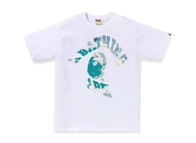 A BATHING APE Tie Dye Twist College Tee "White"