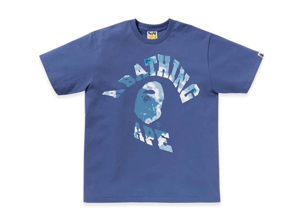 A BATHING APE Tie Dye Twist College Tee "Navy"