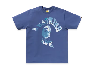 A BATHING APE Tie Dye Twist College Tee "Navy"